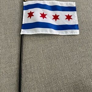 Chicago Flag with Red Stars and Blue Stripes - Small/Desk Size